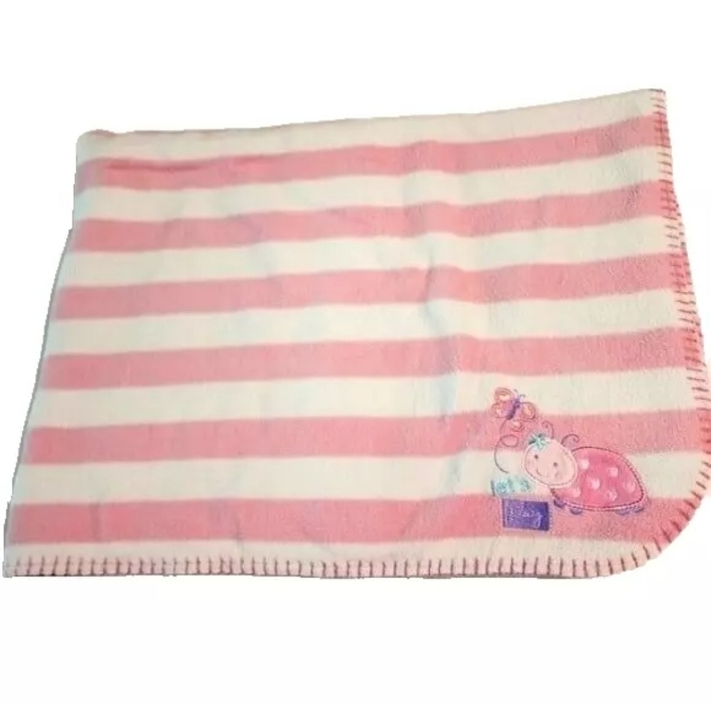Just Born baby blanket Pink Purple Ladybug